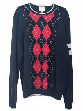 Brooks Brothers Men's XL Cotton Wool Blend Argyle Long Sleeve Light Sweater